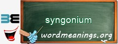 WordMeaning blackboard for syngonium